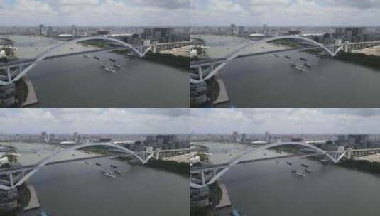 上海卢浦大桥4K航拍原素材高清在线视频素材下载