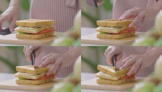 三明治早餐高清在线视频素材下载