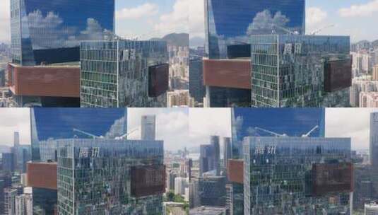 深圳腾讯滨海大厦logo近景右环绕高清在线视频素材下载