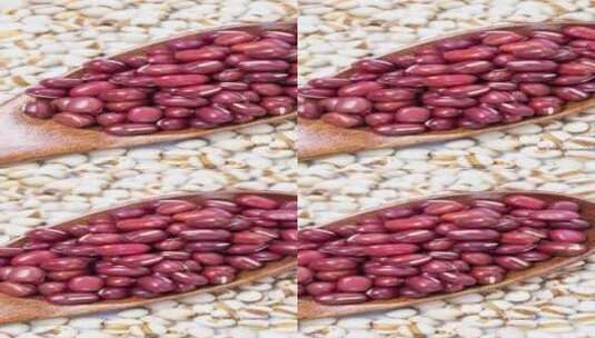 红豆绿豆薏米五谷杂粮组合4k滑轨平移高清在线视频素材下载
