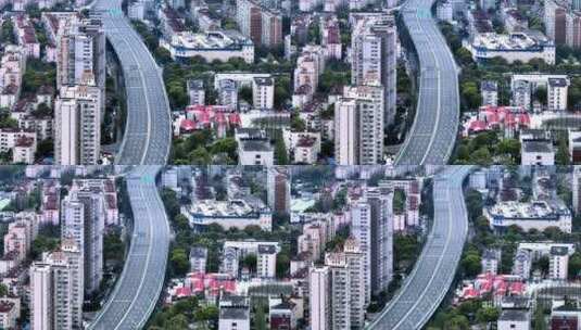 上海疫情_空荡的高架桥近景航拍1高清在线视频素材下载