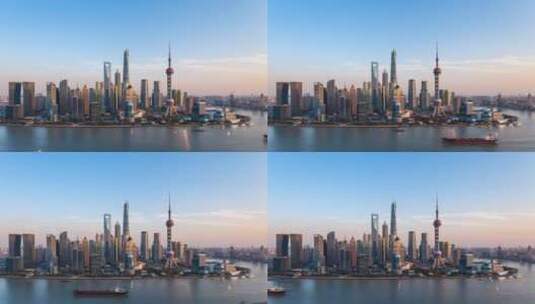 上海天际线黄昏延时高清在线视频素材下载