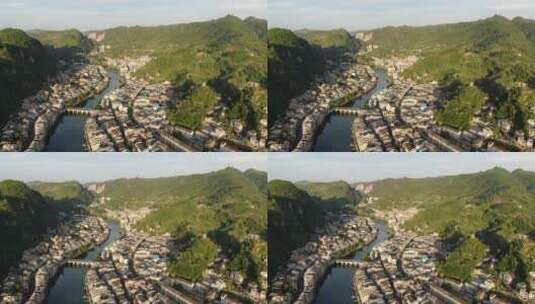 贵州镇远古镇5A景区航拍高清在线视频素材下载
