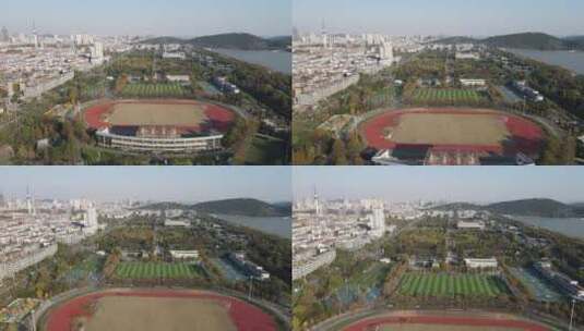 航拍徐州体育中心训练场高清在线视频素材下载