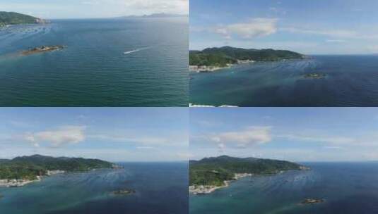 大海景色海洋风光沿海地区海岸线蓝色海水高清在线视频素材下载