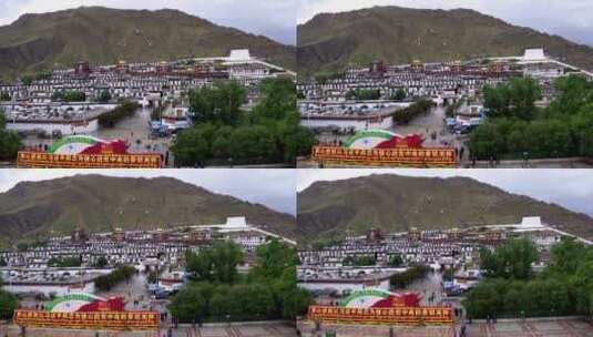 日喀则扎什伦布寺航拍高清在线视频素材下载