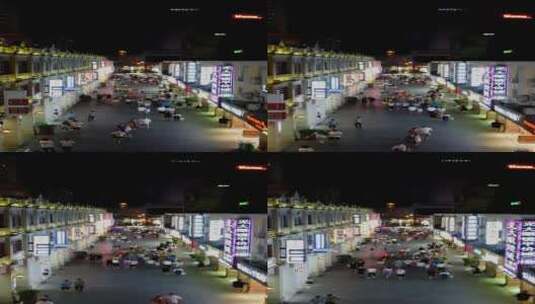 航拍广西南宁兴宁路步行街夜景高清在线视频素材下载