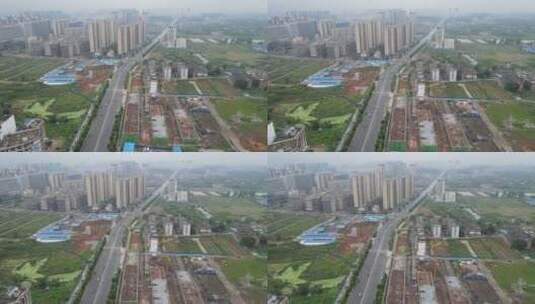 城市航拍湖南湘乡市全景高清在线视频素材下载