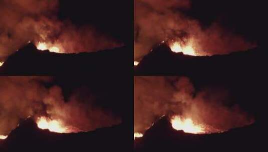 航拍火山喷发高清在线视频素材下载