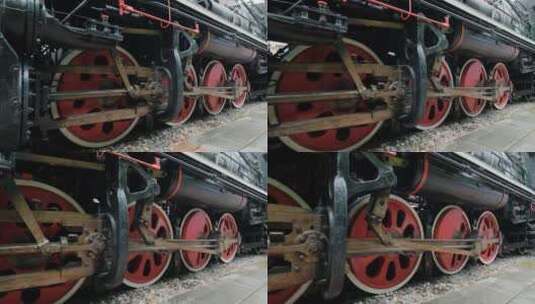 老式火车头蒸汽机车高清在线视频素材下载