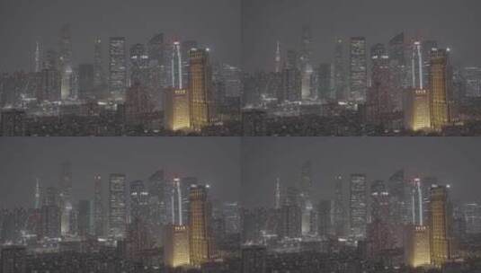 广东广州夜景城市繁华延时log未调色高清在线视频素材下载