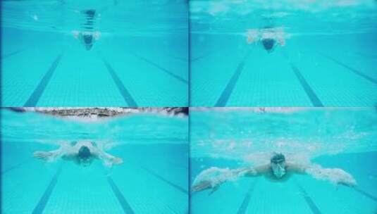 游泳的运动员高清在线视频素材下载