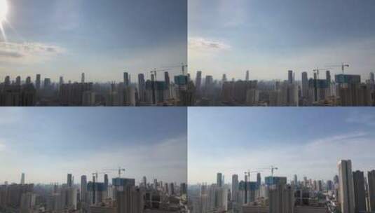 武汉城市天际线天空晚霞高清在线视频素材下载