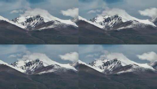 雪山峰顶航拍高清在线视频素材下载