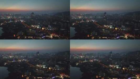 4K深圳南山区夜景航拍高清在线视频素材下载