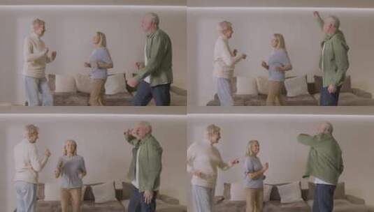 在家里跳舞的老人高清在线视频素材下载
