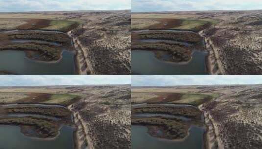 航拍海拉尔河湿地高清在线视频素材下载