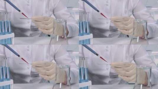 微吸管血液测试和显微镜幻灯片高清在线视频素材下载