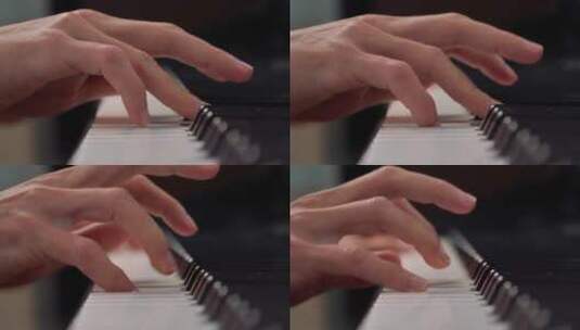 唯美的手弹钢琴素材场景高清在线视频素材下载