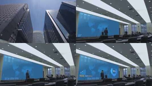 会议室商务人士演讲场景高清在线视频素材下载