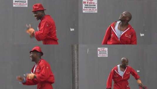 街头艺人表演/意大利米兰南欧风情高清在线视频素材下载