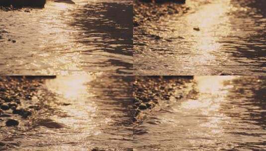 阳光照耀波光粼粼水面高清在线视频素材下载