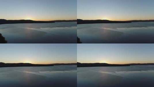 大兴安岭湖光山色日出高清在线视频素材下载