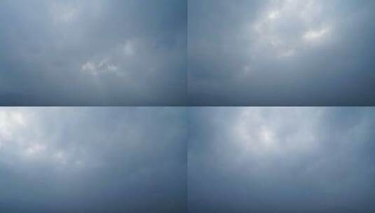 阴天阳光穿过乌云延时天空云雾气象天气变化高清在线视频素材下载
