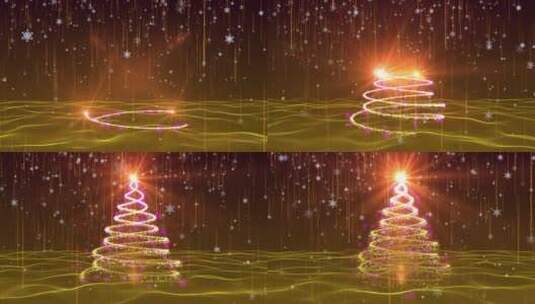 4K 西方传统节日圣诞节和圣诞树背景高清在线视频素材下载