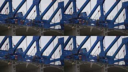 桥墩结构建设工人高清在线视频素材下载