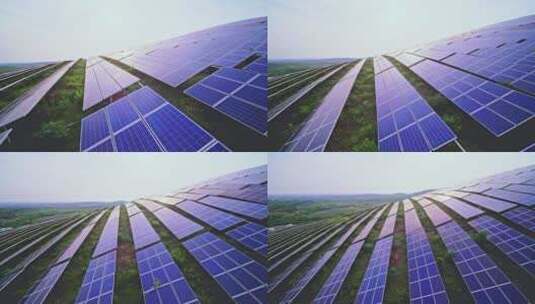 新能源光伏板太阳能发电航拍高清在线视频素材下载
