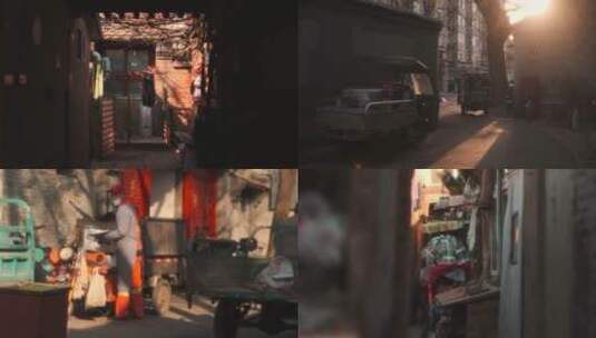 （4k实拍）北京胡同里的烟火气高清在线视频素材下载