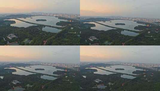 杭州西湖全景航拍高清在线视频素材下载