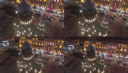哈尔滨 圣索菲亚大教堂 夜景 冬天 雪后高清在线视频素材下载