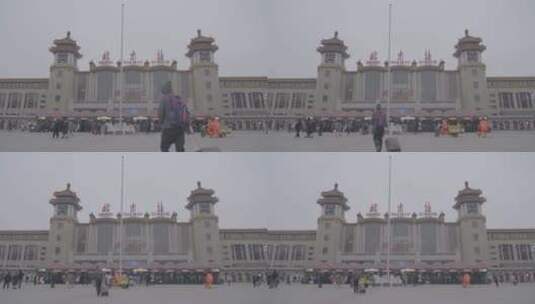 北京站 车站人流 返乡 候车 春运高清在线视频素材下载