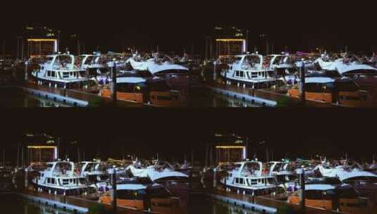 三亚国际游轮港夜景高清在线视频素材下载