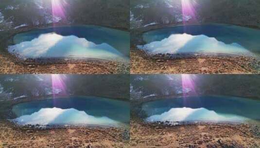 川西高原上的天然湖泊高清在线视频素材下载