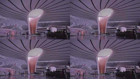 4k高清相机摄北京大兴机场侯机厅（1）高清在线视频素材下载