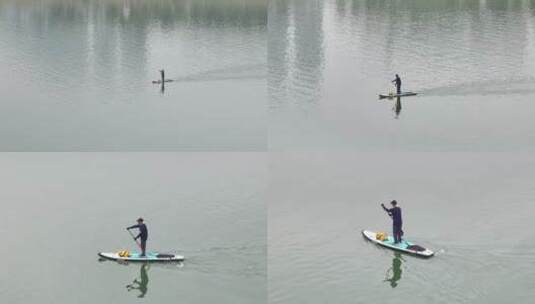 划船  水上运动 男子划船高清在线视频素材下载