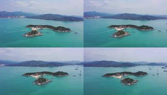 惠州三角洲岛大景左环绕高清在线视频素材下载