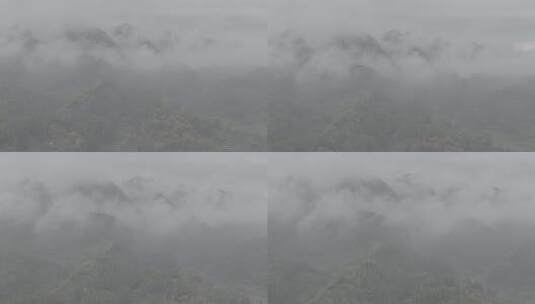 黄山呈坎云海村落航拍4k灰度素材高清在线视频素材下载