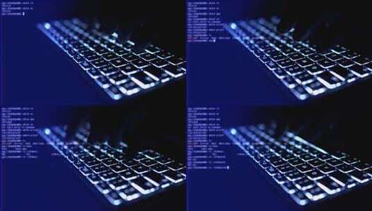 黑客在键盘上键入代码高清在线视频素材下载