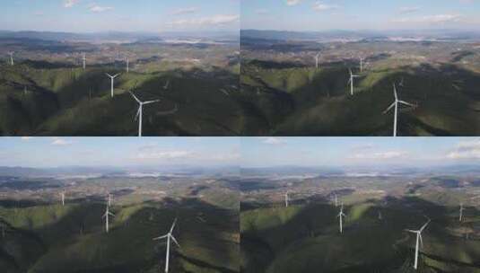 云南牟定风力发电4k航拍视频高清在线视频素材下载