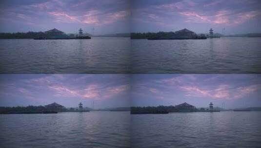 航拍平静的黄浦江自然风光高清在线视频素材下载