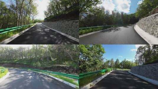开车自驾在森林   森林公路旅行高清在线视频素材下载