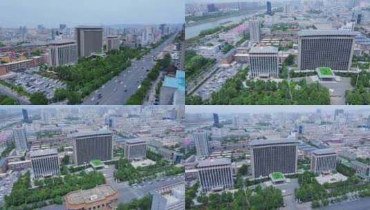 山西省委省政府办公大楼4k航拍素材高清在线视频素材下载