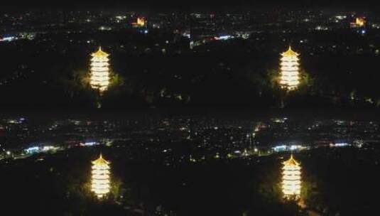 安徽蚌埠城市夜景灯光航拍高清在线视频素材下载