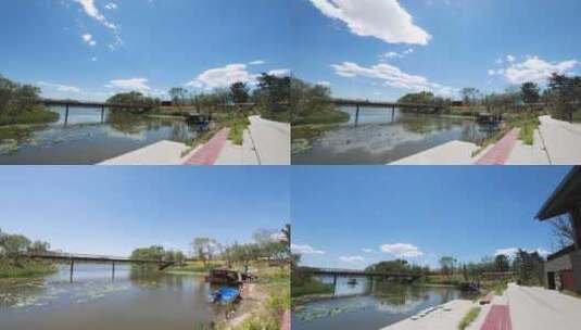 生活馆-湖边桥延时天空高清在线视频素材下载