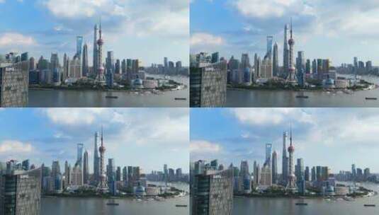 上海外滩黄浦江城市风光航拍高清在线视频素材下载