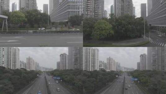 深圳新洲路航拍高清在线视频素材下载